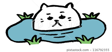 可愛母貓角色的日常生活插畫 116792355