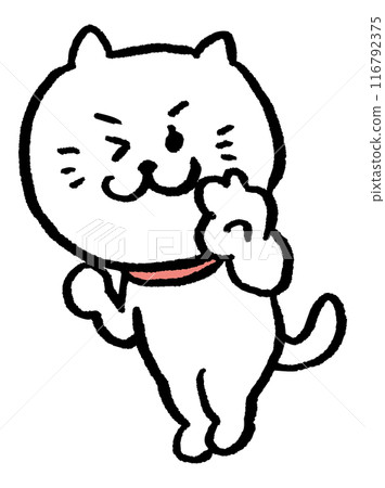 可愛母貓角色的日常生活插畫 116792375