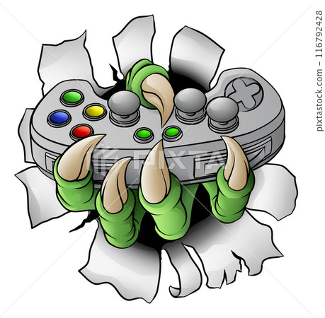 Video Gamer Game Gaming Controller Claw Hand Video Gamer Game Gaming Controller Claw Hand 116792428