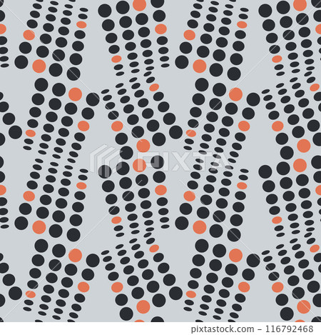 Seamless pattern with geometric shapes. Abstract drawing in the form of dots. Vector illustration. Seamless pattern with geometric shapes. Abstract drawing in the form of dots. Vector illustration. 116792468