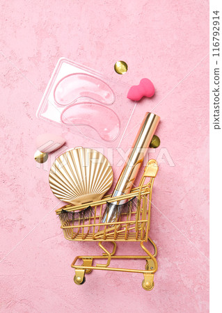 False eyelashes, concept of different makeup accessories False eyelashes, concept of different makeup accessories 116792914