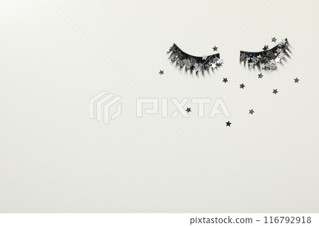False eyelashes, concept of different makeup accessories False eyelashes, concept of different makeup accessories 116792918