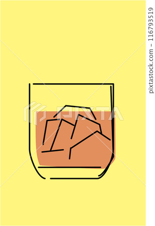 用簡單的線條繪製的威士忌插圖 用簡單的線條繪製的威士忌插圖 116793519