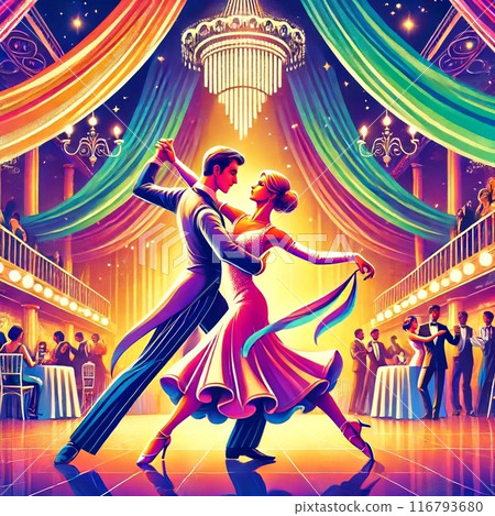 Dancing men and women Dancing men and women 116793680