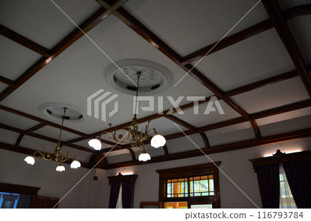 Interior of the stately Western-style building from the Meiji period, the Former Hakodate Ward Public Hall 116793784