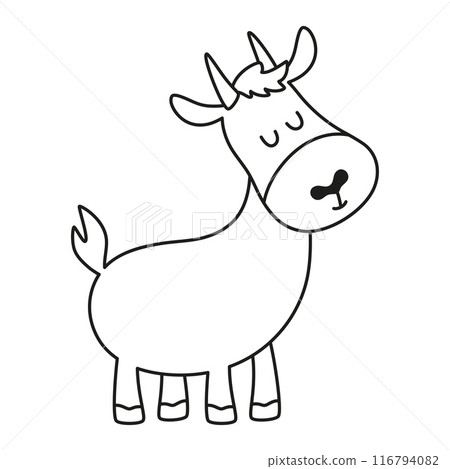 outline goat isolated on white 116794082