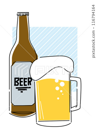 Simple line drawing of beer 116794164