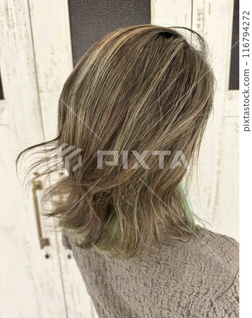 Ara 50 號內部高光灰色染髮劑！ 116794272