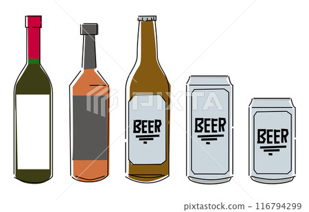 用簡單的線條繪製的酒精插圖 用簡單的線條繪製的酒精插圖 116794299