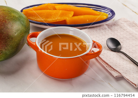 Sweet mango puree in the bowl Sweet mango puree in the bowl 116794454