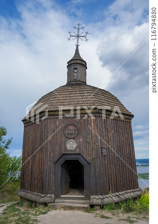 Old wooden church of the Ukrainian spiritual republic. The place of power of the Trypillian culture. 116794880