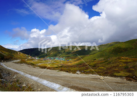 Road in Between the Mountain in East Sikkim Road in Between the Mountain in East Sikkim 116795303