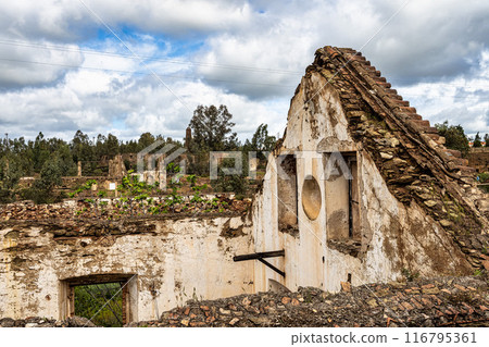 The abandoned Mine in Minas de Sao Domingos Village in Alentejo Portugal. 116795361