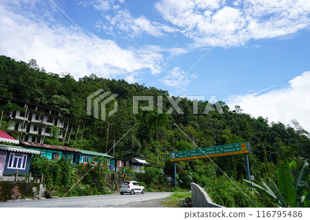 Scenic Greenery view with blue sky of Offbeat Sikkim 116795486