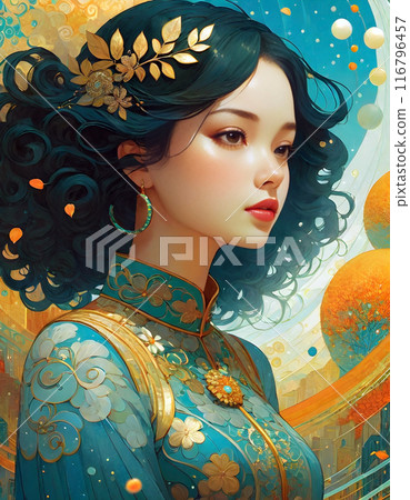 幻想和超現實世界觀中的現代女性的插圖 116796457