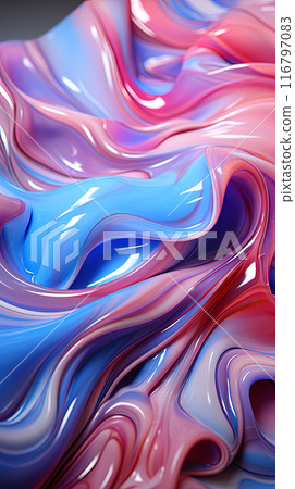 Liquid abstract pink and blue background with drops 116797083