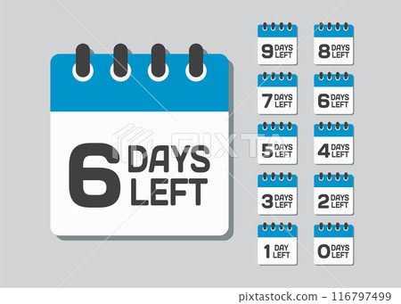Countdown daily page calendar icon - 6 days left 116797499