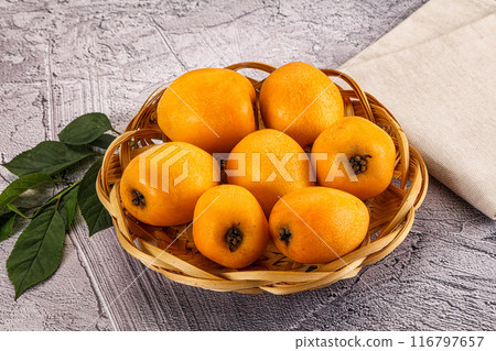 Ripe sweet juicy medlar fruit 116797657