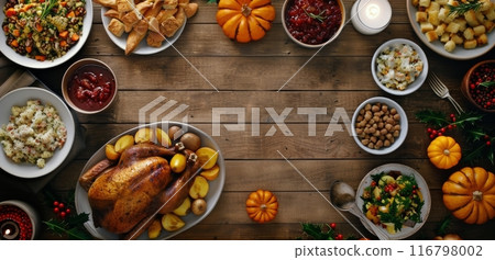 Thanksgiving Dinner Table Setting 116798002