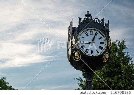 Street clocks in the park, in the city of Molodechno 116798186
