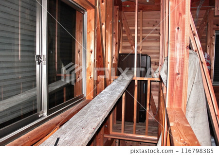 New house construction site Wooden house 116798385