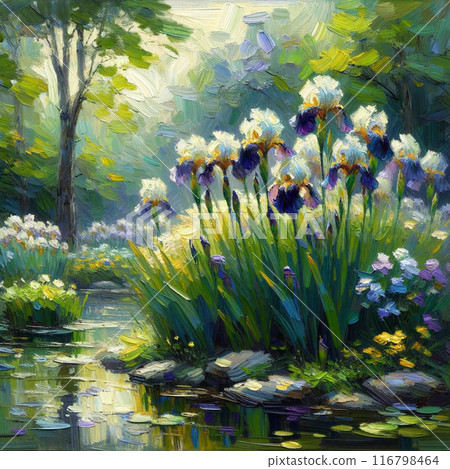 Iris blooming by the water #2 116798464