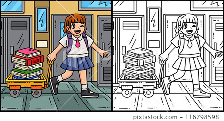 First Day of School Child Trolley Books  116798598