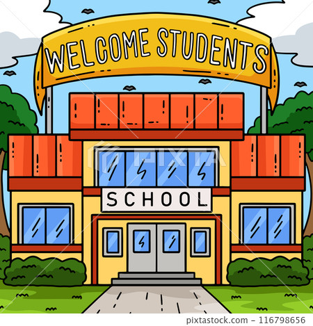First Day of School Welcome Students Colored First Day of School Welcome Students Colored 116798656