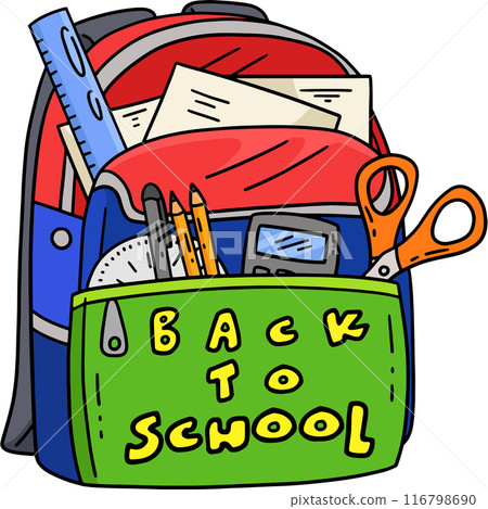 First Day of School Back to School Bag Clipart 116798690