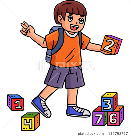 First Day of School Child Number Blocks Clipart First Day of School Child Number Blocks Clipart 116798717