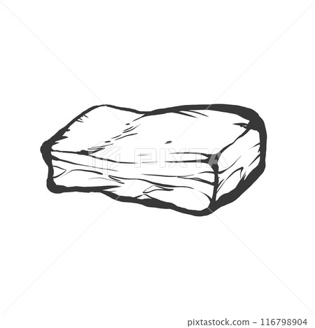 Pork belly chunk hand-drawn brush-style illustration Pork belly chunk hand-drawn brush-style illustration 116798904