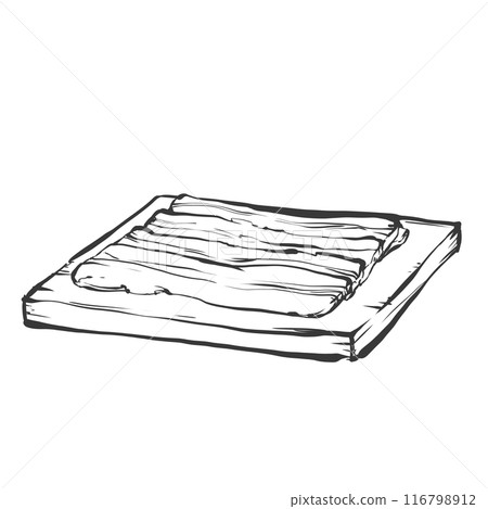 五花肉片手寫畫筆繪畫風格插畫 116798912