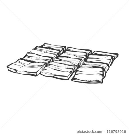 五花肉烤肉的手寫畫筆繪畫風格插圖 116798916