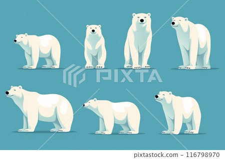 International Polar Bear Day.Set of polar bears. 116798970