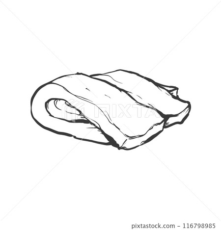 豬背肥手寫畫筆繪畫風格插畫 116798985