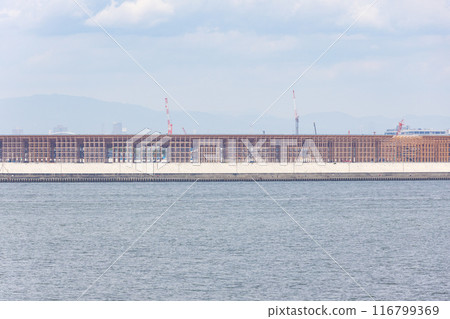 夢島、大阪/關西世博會場館建設中 116799369