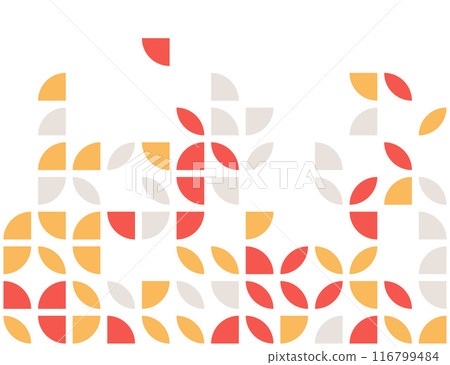 Seamless pattern with colored quarter circles. Abstract pattern design in Scandinavian style. 116799484