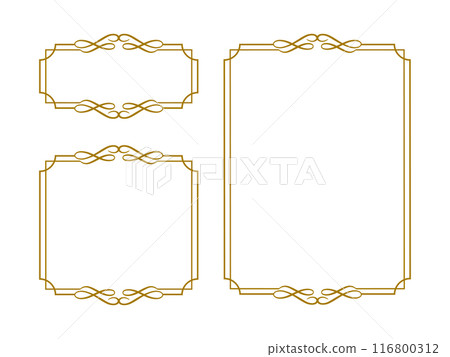 Elegant line art decorative frames set Elegant line art decorative frames set 116800312