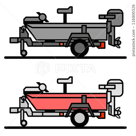 Illustration of an aluminum boat for bass fishing Illustration of an aluminum boat for bass fishing 116800326