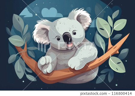 Koala on a tree. Koala animal in the wild. 116800414