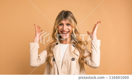 Enthusiastic transgender woman with clenched fists celebrating victory Enthusiastic transgender woman with clenched fists celebrating victory 116801000