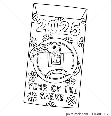 Year of the Snake Ang Pao Isolated Coloring Page 116801007