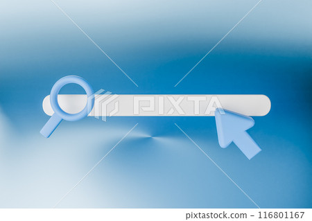3D render of search bar and cursor for website 116801167