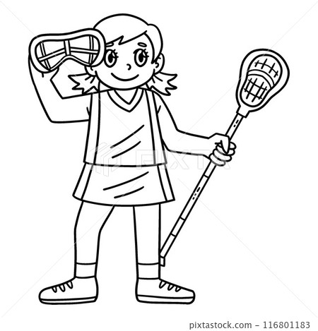 Female Lacrosse Player Goggles and Stick Isolated Female Lacrosse Player Goggles and Stick Isolated 116801183