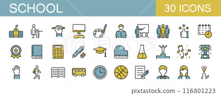 學校教育圖示設定顏色 116801223