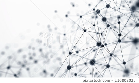 Abstract interconnected network of nodes forming complex structure Abstract interconnected network of nodes forming complex structure 116802023