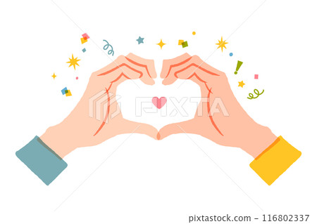 兩隻手做一顆心的插圖 兩隻手做一顆心的插圖 116802337