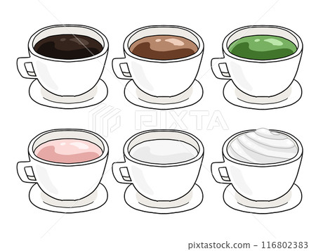 各種熱飲插畫 116802383