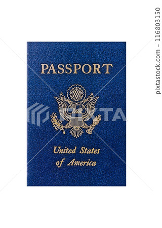 United states of america passport on a blue background 116803150