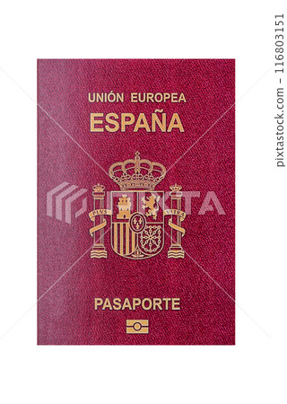 Physical paper international passport of a Spanish citizen 116803151